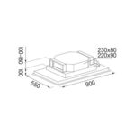 Fulgor Alto fchd 900 rc wh hotte de plafond encastrable 90 cm verre blanc - Image 2