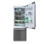 Fulgor fbcd 761 tnf edbl réfrigérateur encastrable + congélateur 76 cm h 213 + portes inox