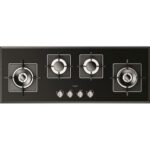 Fulgor fch 1124 g 2dwk bk table de cuisson à gaz 112 cm verre noir