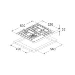 Table de cuisson à gaz Fulgor fph 604 g sem x 62 cm en acier inoxydable - Image 2