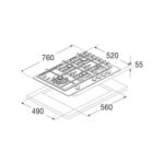 Fulgor fph 755 g sem whg table de cuisson à gaz 75 cm verre blanc - Image 2