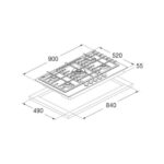 Table de cuisson à gaz Fulgor fph 9041 g sem x 90 cm en acier inoxydable - Image 3