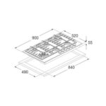 Table de cuisson à gaz Fulgor fph 906 g sem x 90 cm en acier inoxydable - Image 2