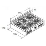 fulgor fsrt 3606 gx table de cuisson à gaz à encastrer 91cm acier inoxydable - Image 2