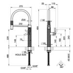 Mitigeur de cuisine Gessi Pelle 60920 720 + pommeau de douche double jet - Revêtement nickelé PVD - Image 2