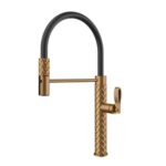 Mitigeur de cuisine Gessi Pelle 60920 726 + pommeau de douche double jet - bronze