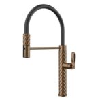 Mitigeur de cuisine Gessi Pelle 60920 761 + pommeau de douche double jet - bronze café