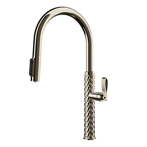 gessi-pelle-60932-720-miscelatore-cucina-con-doccetta-doppio-getto-nichel-pvd Mitigeur de cuisine Gessi Pelle 60932 720 avec douchette double jet - Revêtement nickelé PVD - Image 1