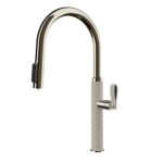 Mitigeur de cuisine Gessi Pelle 60934 433 + douchette double jet - nickel + crème