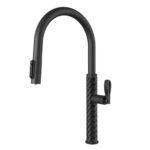 Mitigeur de cuisine Gessi Pelle 60934 438 + douchette double jet - noir mat