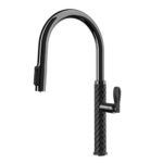 Mitigeur de cuisine Gessi Pelle 60934 439 + douchette double jet - métal noir PVD
