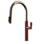 Mitigeur de cuisine Gessi Pelle 60934 444 + pommeau de douche double jet - rouge + cuivre