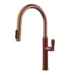 Mitigeur de cuisine Gessi Pelle 60934 445 + pommeau de douche double jet - rouge + cuivre