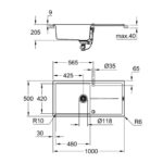 Grohe 31 641 ap0 K400 évier + égouttoir 100 cm noir - Image 4