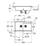 Grohe 31 649 ap0 K500 évier double 86 cm noir - Image 3