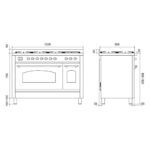 Ilve p12n-bk cucina gas da appoggio 120 cm nero lucido - Image 3