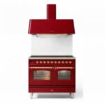 Ilve pd106ne3-bu cucina induzione con cappa 100 cm rosso borgogna