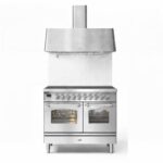Ilve pd106ne3-ss cucina induzione con cappa 100 cm acciaio inox