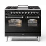 Ilve pd10fne3-bk cucina gas da appoggio 100 cm nero lucido