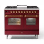 Ilve pd10fne3-bu cucina gas da appoggio 100 cm rosso borgogna