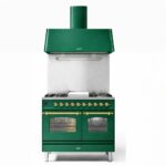 Ilve pd10fne3-eg cucina gas da appoggio + cappa 100 cm verde smeraldo