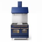 Ilve pd10fne3-mb cucina gas da appoggio + cappa 100 cm blu