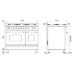 Ilve pd10fne3-mb cucina gas da appoggio + cappa 100 cm blu - Image 3