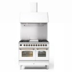 Ilve pd10fne3-wh cucina gas da appoggio + cappa 100 cm bianco