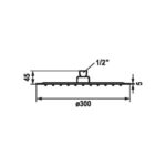 Kwc 26.000.215.000 pomme de douche ronde avec joint plat xr douche 30 cm chromé - Image 2