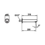 Kwc 26.008.023.000 Bec de robinet pour baignoire design Cormo salle de bain - Image 2