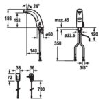 Kwc Iqua k.12.jb.52.000b23 mitigeur automatique avec batterie pour lavabo de salle de bain - Image 2