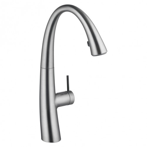 kwc-zoe-10201102127fl-mitigeur-cuisine-decor-douche-acier Kwc Zoe 10.201.102.127fl mitigeur de cuisine décor acier + douchette - Image 1