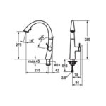 Kwc Zoe 10.201.122.150fl mitigeur de cuisine led blanc + douchette - Image 3