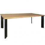 Madison Table rectangulaire bois massif + pieds en métal