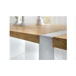 Massage de table en bois moderne patte blanches - Image 2