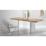 Massage de table en bois moderne patte blanches