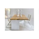 Massage de table en bois moderne patte blanches - Image 3