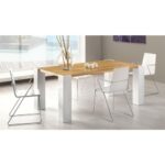 Massage de table en bois moderne patte blanches