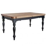 Milano chic table extensible table à manger en épicéa + base noire