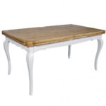 Milano Cobra table extensible table en bois de sapin + base blanche