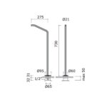 Mitigeur de baignoire sur pied Mina 11221T + HV112 - Image 3