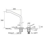 Mitigeur de lavabo haut Mina 11279 Corsivo - 2 trous - Image 3