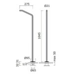 Robinet mitigeur lavabo sur pied 2 trous Mina 11321T + 11100 - Image 3