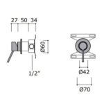 Robinet mitigeur lavabo sur pied 2 trous Mina 11321T + 11100 - Image 4