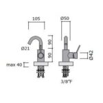 Robinet mitigeur de bidet Mina 11509 Italique - Image 3