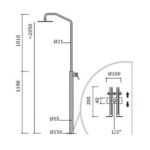 Colonne de douche sur pied Mina 11801T Corsivo en acier inoxydable - Image 2