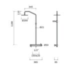 Ensemble de douche thermostatique double Mina 11TH22 + douchette murale - Image 5
