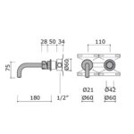 Robinet mitigeur de lavabo mural encastré Mina 4118 Synth - Image 3