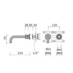 Robinet mitigeur de lavabo mural encastré Mina 4121 Synth - Image 3