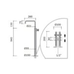 Robinet mitigeur de lavabo sur pied Mina 4380T Synth - Image 5